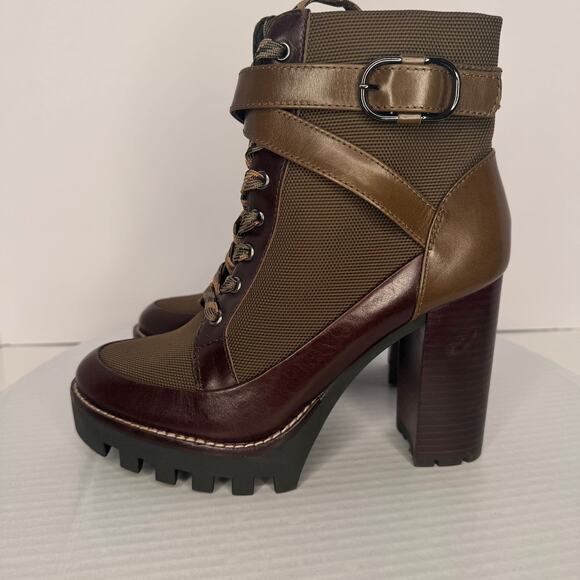 NWOT Antonio Melani Brown Olive Pearce Lug Sole Booties Sz 7.5 Streetwear Rugged - Picture 2 of 9